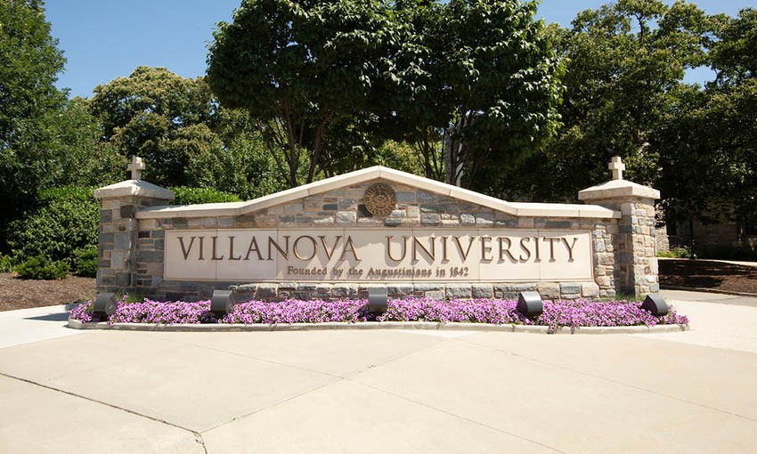 Villanova University sign at Ithan and Lancaster avenues.